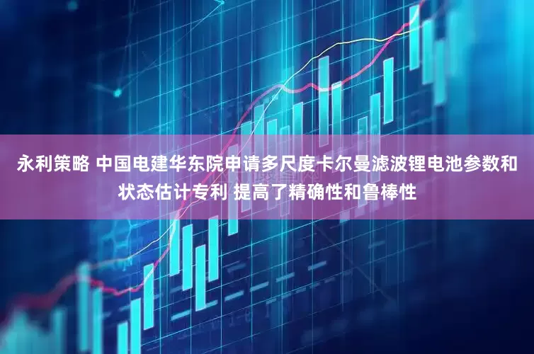 永利策略 中国电建华东院申请多尺度卡尔曼滤波锂电池参数和状态估计专利 提高了精确性和鲁棒性